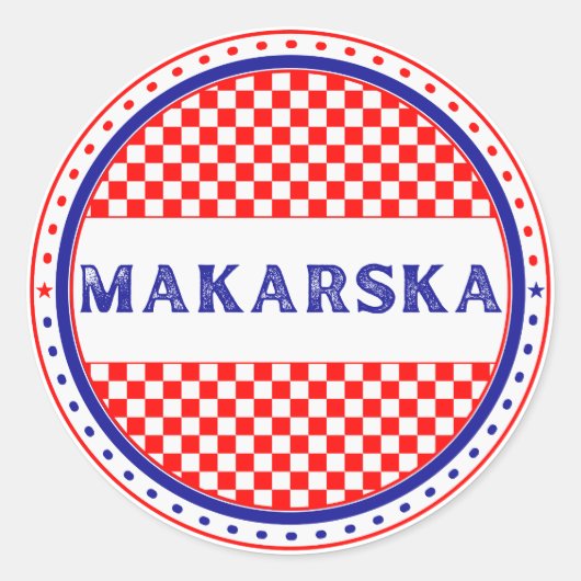 Makarska City Pride Emblem – Croatian Identity Ronde Sticker (Voorkant)