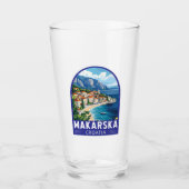 Makarska Croatia Travel Art Embleem Glas (Voorkant)