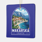 Makarska Croatia Travel Art Embleem Keramisch Ornament (Links)
