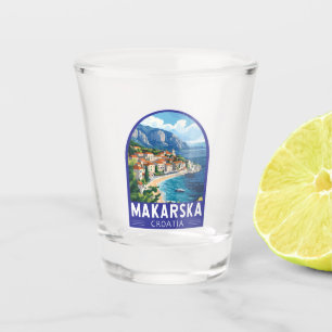 Makarska Croatia Travel Art Embleem Shot Glas