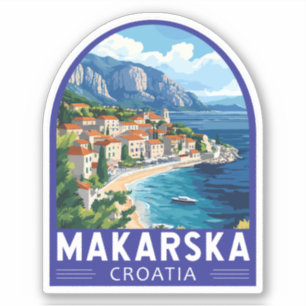 Makarska Croatia Travel Art Embleem Sticker