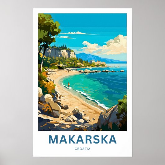 Makarska Kroatië Reisprint Poster (Voorkant)