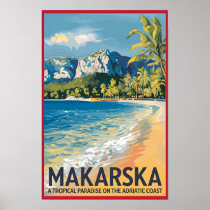 Makarska Kroatië Reizen Kunst Vintage Poster
