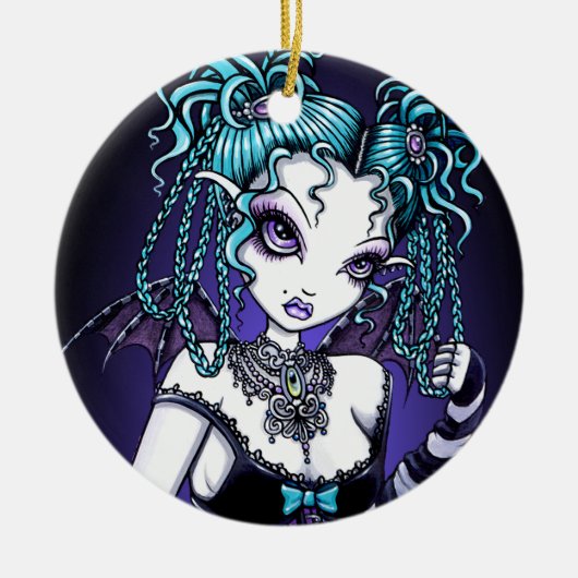 "Makayla" Gothic Couture Fairy Ornaments Keramisch Ornament (Voorkant)