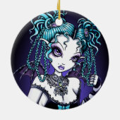 "Makayla" Gothic Couture Fairy Ornaments Keramisch Ornament (Achterkant)