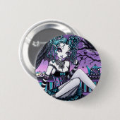 Makayla Gothic Couture Tea Party Fairy Ronde Button 5,7 Cm (Voorkant /achterkant)