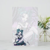 "Makayla" Gothic Couture Tea Party Fairy Stationer Briefpapier (Staand voorkant)