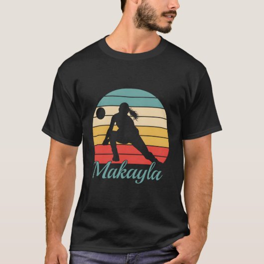 Makayla Naam Gepersonaliseerd Volleybal T-shirt (Voorkant)