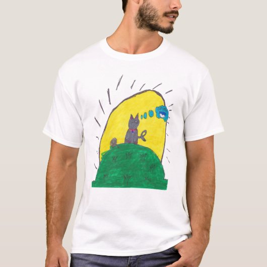 Makayla's Shirt met kat en melk (Voorkant)