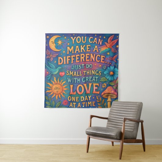 MAKE A DIFFERENCE TAPESTRY WALL ART WANDKLEED (In Situ (horizontaal))