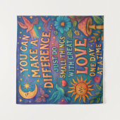 MAKE A DIFFERENCE TAPESTRY WALL ART WANDKLEED (Voorkant)