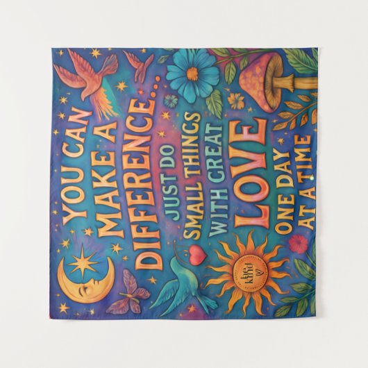 MAKE A DIFFERENCE TAPESTRY WALL ART WANDKLEED (Voorkant)