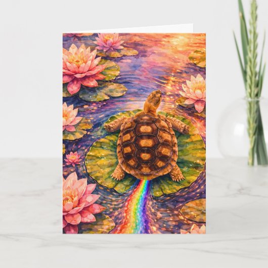 Make a rainbow and follow your bliss turtle kaart (Voorkant)