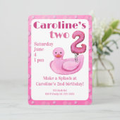 Make a Splash Rubber Duck 2nd Birthday Invitation Kaart (Staand voorkant)