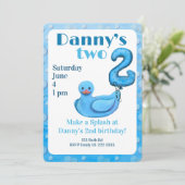 Make a Splash Rubber Duck 2nd Birthday Invitation Kaart (Staand voorkant)