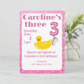 Make a Splash Rubber Duck 3rd Birthday Invitation Kaart (Staand voorkant)