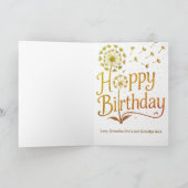 Make a Wish Custom Text Dandelion Kaart (Binnen)