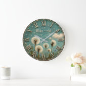 Make a Wish Dandelion Rustic Farmhouse Floral Grote Klok (Huis)