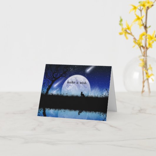 Make a Wish on a Star Birthday Card Kaart (Gele Bloem)