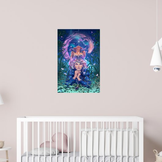 Make a wish with Magicfox- fantasy art Poster (Kinderkamer 2)