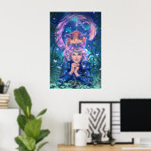 Make a wish with Magicfox - fantasy art Poster (Thuiskantoor)