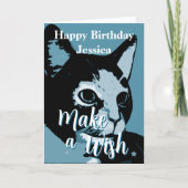 Make A Wsh Cute Artistic Cat Birthday Kaart (Voorkant)