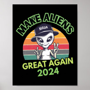 Make Aliens Great Again Grappige Mega Trump UFO 20 Poster