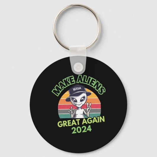 Make Aliens Great Again Grappige Mega Trump UFO 20 Sleutelhanger (Voorkant)