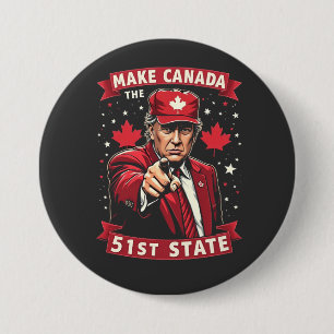 Make America 51e Staat Canadese Amerikaan  Ronde Button 7,6 Cm