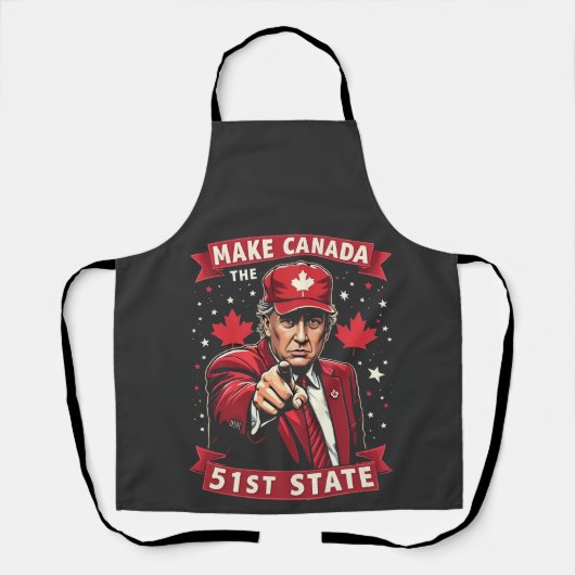 Make America 51e Staat Canadese Amerikaan Schort (Voorkant)