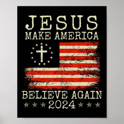 Make America Believe Again 2024 Patriottisch 4 jul Poster (Voorkant)