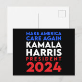 Make America Care Again Harris President 2024 Briefkaart (Voorkant / Achterkant)