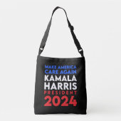 Make America Care Again Harris President 2024 Crossbody Tas (Achterkant)