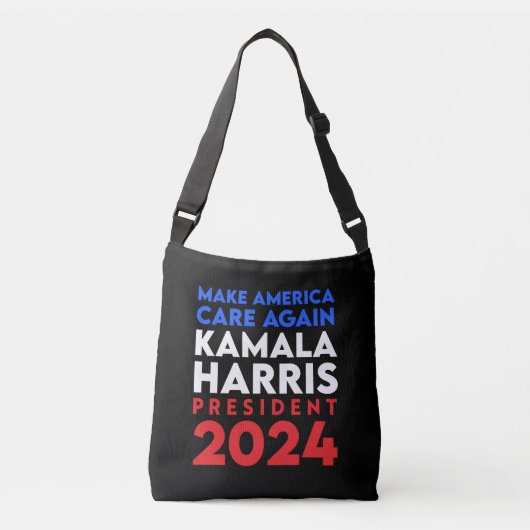 Make America Care Again Harris President 2024 Crossbody Tas (Voorkant)