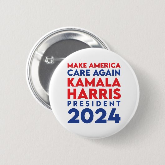 Make America Care Again Harris President 2024 Ronde Button 5,7 Cm (Voorkant /achterkant)
