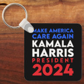 Make America Care Again Harris President 2024 Sleutelhanger (Voorkant)