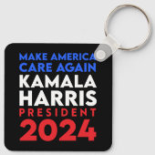Make America Care Again Harris President 2024 Sleutelhanger (Achterkant)
