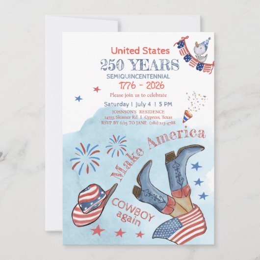Make America Cowboy Again beroemd gemaakt door 250 Kaart (Voorkant)
