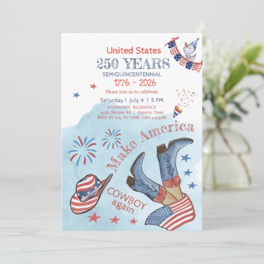 Make America Cowboy Again beroemd gemaakt door 250 Kaart (Staand voorkant)