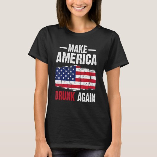 Make America Drink Wederom Beer USA Flag T-shirt (Voorkant)