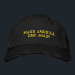 Make America Emo Again Embroidered Baseball Geborduurde Pet<br><div class="desc">Make America Emo Again Embroidered Baseball Cap – Funny Patriotic Custom Hat for Men | USA American Flag Hat</div>