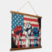 Make America Free Again Kunstwerk Hangend Wandkleed (Gebogen)