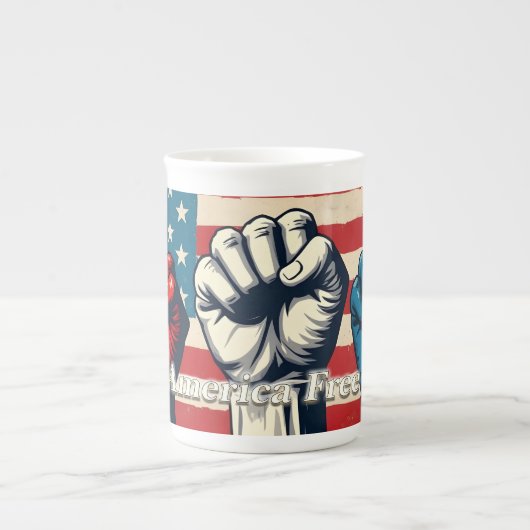 Make America Free Again Kunstwerk Porselein Kop (Voorkant)