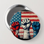 Make America Free Again Kunstwerk Ronde Button 4,0 Cm (Voorkant /achterkant)