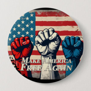 Make America Free Again Kunstwerk Ronde Button 4,0 Cm