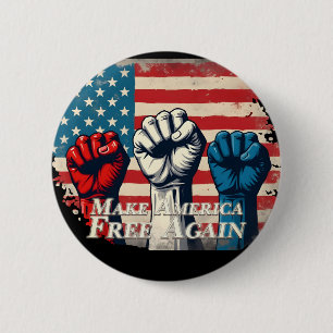Make America Free Again Kunstwerk Ronde Button 5,7 Cm