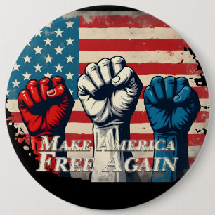 Make America Free Again Kunstwerk Ronde Button 6,0 Cm