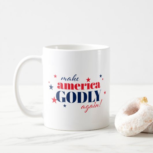 Make America Godly Again Patriottisch Koffiemok (Met donut)