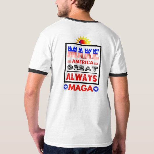 Make America Great ALWAYS - Ringer T-shirt (Achterkant)