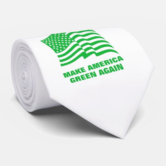 Make America Green Again Klimaatverandering Stropdas (Opgerold)
